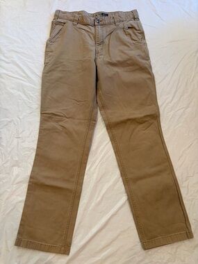 Carhartt Pants Men's 34x34 Tan Relaxed Fit Canvas Rugged Flex